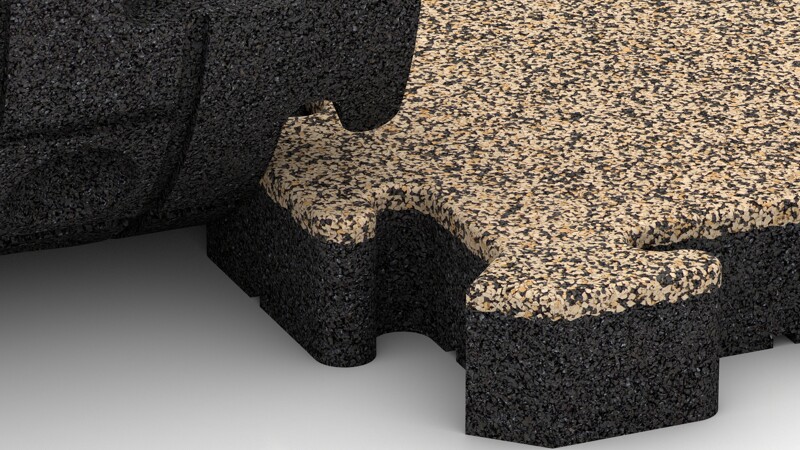 Le tapis sportif pour protection de sol Pro TZ WARCO, épaisseur 50 mm, avec la fermeture éclair formée (puzzle).