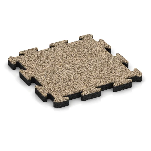 Revêtement sportif en caoutchouc HD de WARCO en couleur Travertin au format 500 x 500 x 50 mm. La photo de l’article 4167 dans la vue complète de face.