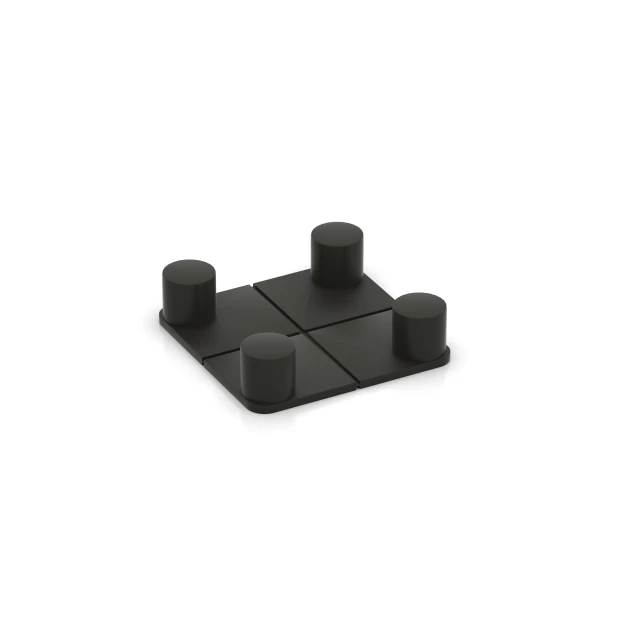 Clip en plastique de WARCO en couleur Noir mat au format 50 x 50 mm – 8 mm. La photo de l’article 6121 dans la vue complète de face.