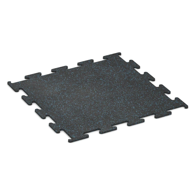 Revêtement sportif Fitness Performance Elite de WARCO en couleur Bleu doux moucheté au format 100 x 100 x 1,5 cm | 1,00 m². La photo de l’article 3758 dans la vue complète de face.