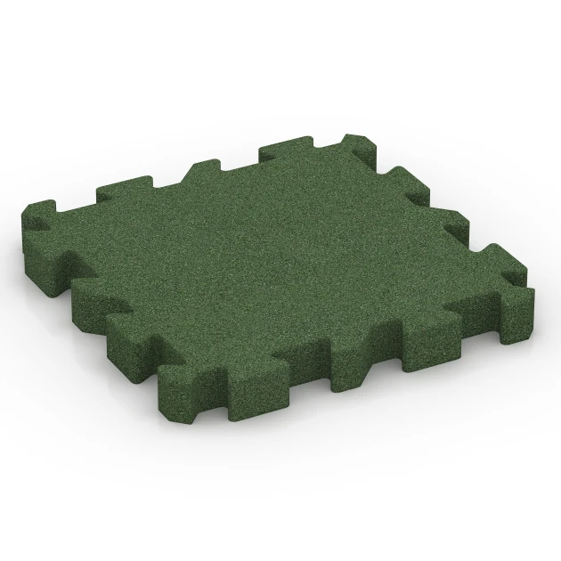 Dalle amortissante à emboîtement puzzle de WARCO en couleur Vert herbe au format 50 x 50 x 6 cm | 0,25 m². La photo de l’article 6311 dans la vue complète de face.