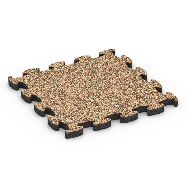 Dalle amortissante puzzle de WARCO en couleur Terracotta au format 46 x 46 × 2,8 cm. La photo de l’article 6934 dans la vue complète de face.