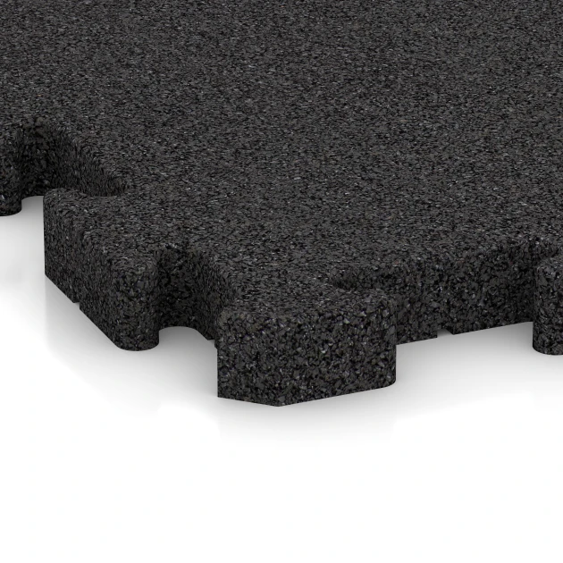 La vue détaillée sur les bords du produit WARCO 4185, Revêtement sportif en caoutchouc, au format 50 x 50 x 4 cm | 0,25 m², en couleur Anthracite.