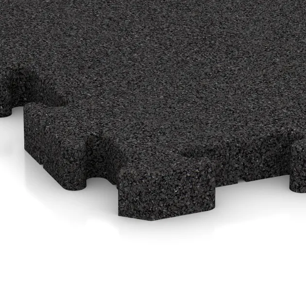 La vue détaillée sur les bords du produit WARCO 3475, Revêtement d'aire de jeux, au format 1000 x 1000 x 40 mm, en couleur Anthracite.