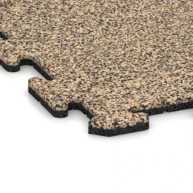 La vue détaillée sur les bords du produit WARCO 0040, Dalle clipsable de terrasse, au format 50 x 50 x 1,8 cm | 0,25 m², en couleur Travertin.