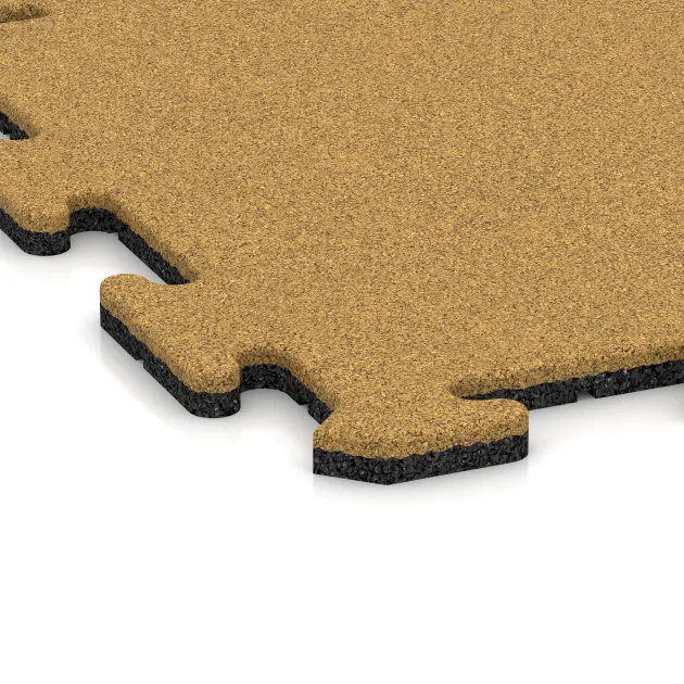 La vue détaillée sur les bords du produit WARCO 6204, Tapis de fitness 18 mm, au format 500 x 500 x 18 mm, en couleur Jaune Citron.