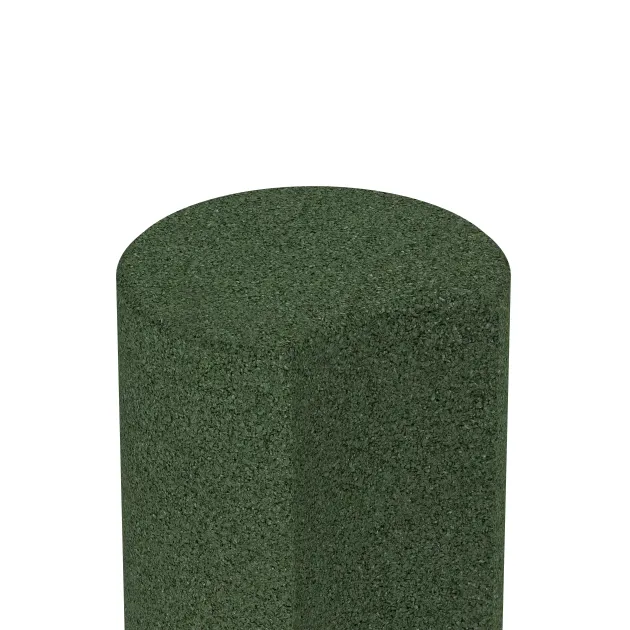 La vue détaillée sur les bords du produit WARCO 2564, Palissade en caoutchouc, au format ø 250 x 800 mm, en couleur Vert gazon.