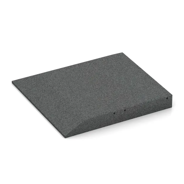 La vue détaillée sur les bords du produit WARCO 0490, Dalle de coin (deux côtés biseautés), au format 500 x 500 x 65 mm, en couleur Gris ardoise.