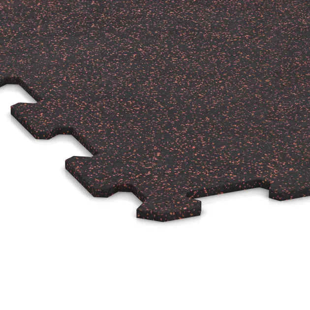 La vue détaillée sur les bords du produit WARCO 1049, Sol de Fitness Compact, au format 970 x 970 x 8 mm, en couleur Rouge doux moucheté.