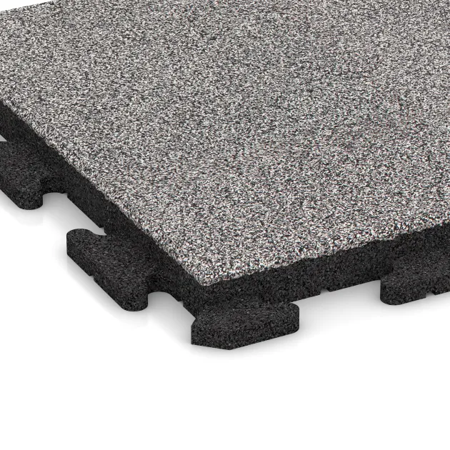 La vue détaillée sur les bords du produit WARCO 5807, Revêtement de sol événementiel, au format 500 x 500 x 40 mm, en couleur Gris mélange.