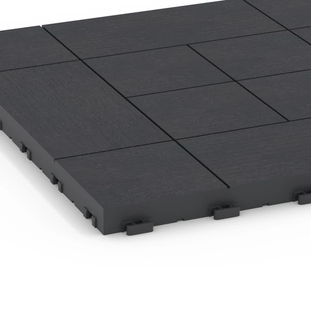 La vue détaillée sur les bords du produit WARCO 6236, Motif à panneaux – Dalle clipsable, au format 38,5 x 38,5 x 2 cm, en couleur Ardoise.