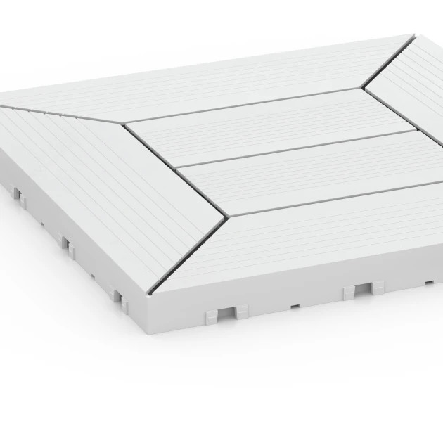 La vue détaillée sur les bords du produit WARCO 6352, Motif à caissons – Dalle clipsable, au format 30 x 30 x 2 cm, en couleur Craie.