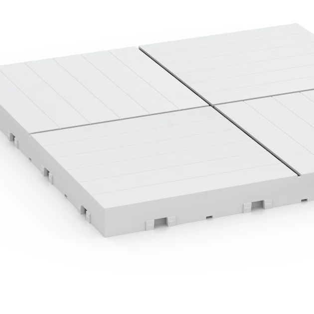 La vue détaillée sur les bords du produit WARCO 6353, Mosaïque – Dalle clipsable, au format 30 x 30 x 2 cm, en couleur Craie.