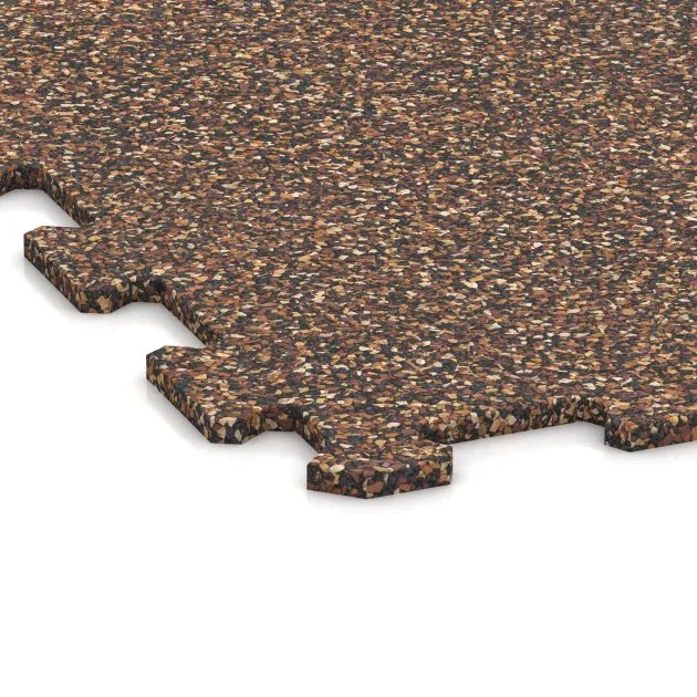 La vue détaillée sur les bords du produit WARCO 1024, Sol de Fitness Compact, au format 970 x 970 x 8 mm, en couleur Café au lait.