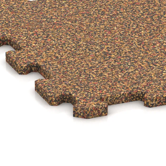 La vue détaillée sur les bords du produit WARCO 0962, Sol de Fitness Compact, au format 485 x 485 x 16 mm, en couleur Terre cuite.