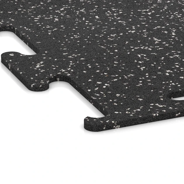 La vue détaillée sur les bords du produit WARCO 3779, Fitness Performance Elite Revêtement Sportif, au format 50 x 50 x 1 cm | 0,25 m², en couleur Gris doux moucheté.
