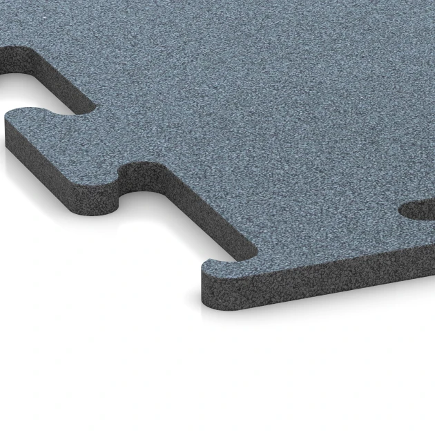 La vue détaillée sur les bords du produit WARCO 6168, Fitness Performance Elite Revêtement Sportif, au format 50 x 50 x 2 cm | 0,25 m², en couleur Argent vieilli.