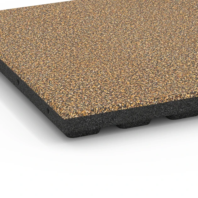 La vue détaillée sur les bords du produit WARCO 6371, Dalle terrasse Classic, au format 50 x 50 x 4 cm, en couleur Rattan.