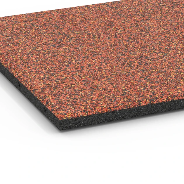 La vue détaillée sur les bords du produit WARCO 6417, Dalle amortissante – 90 cm, au format 50 x 50 x 3 cm, en couleur Etna.