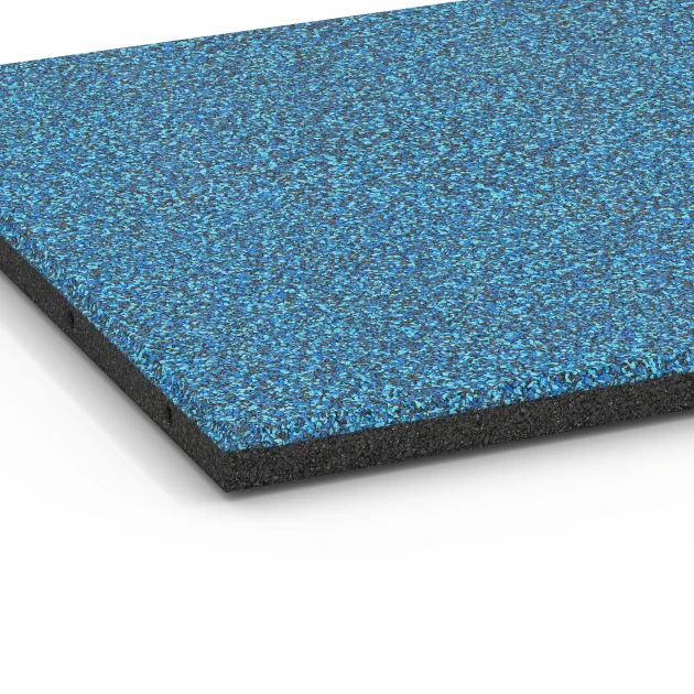 La vue détaillée sur les bords du produit WARCO 6420, Dalle amortissante – 90 cm, au format 50 x 50 x 3 cm, en couleur Atlantique.