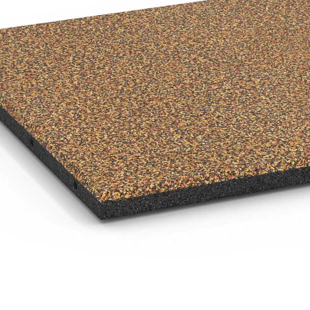 La vue détaillée sur les bords du produit WARCO 6416, Dalle amortissante – 90 cm, au format 50 x 50 x 3 cm | 0,25 m², en couleur Terracotta.