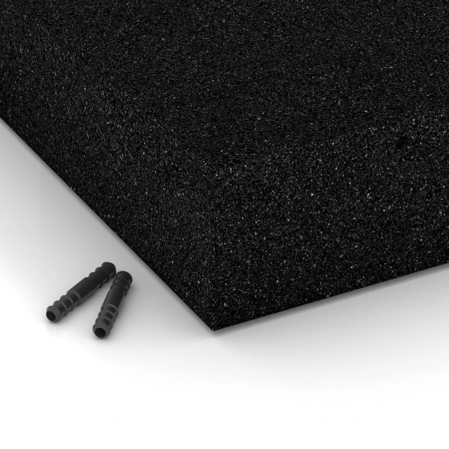 La vue détaillée sur les bords du produit WARCO 6277, Dalle amortissante – 300 cm, au format 50 x 50 x 11 cm, en couleur Anthracite.