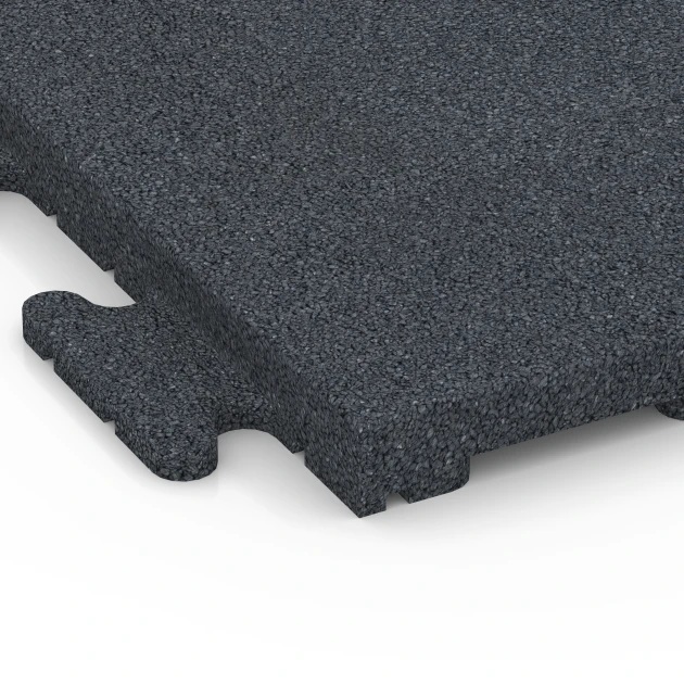 La vue détaillée sur les bords du produit WARCO 6978, Dalle de sol fitness Classic, au format 50 x 50 x 3 cm | 0,25 m², en couleur Gris ardoise.