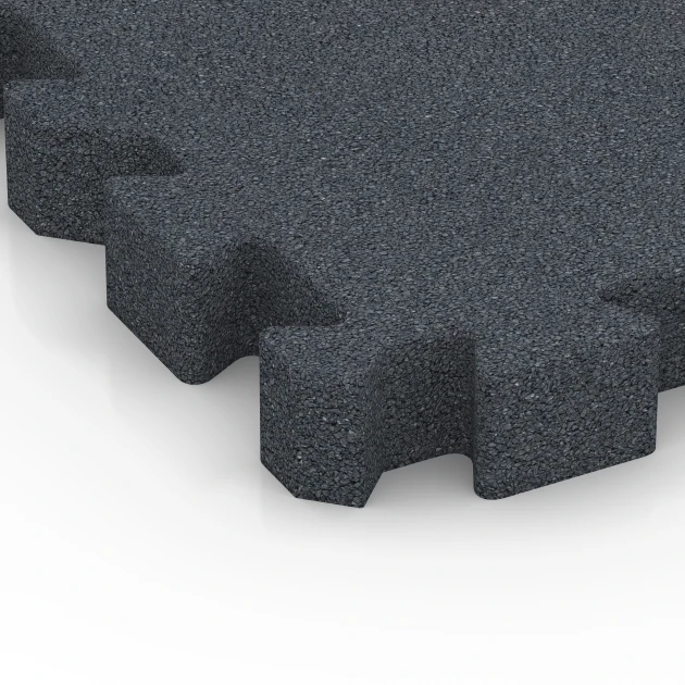 La vue détaillée sur les bords du produit WARCO 6408, Dalle amortissante – 220 cm, au format 50 x 50 x 6 cm | 0,25 m², en couleur Gris ardoise.