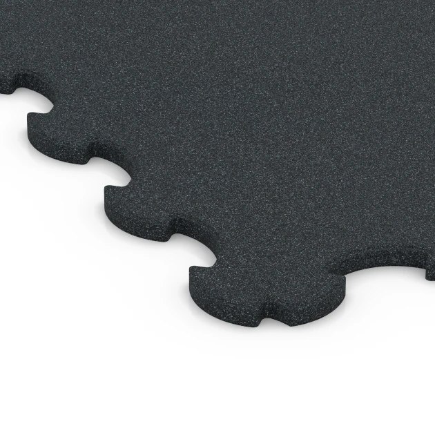 La vue détaillée sur les bords du produit WARCO 6377, Tapis de Protection Fitness, au format 102,5 x 102,5 x 2 cm | 1,05 m², en couleur Anthracite.