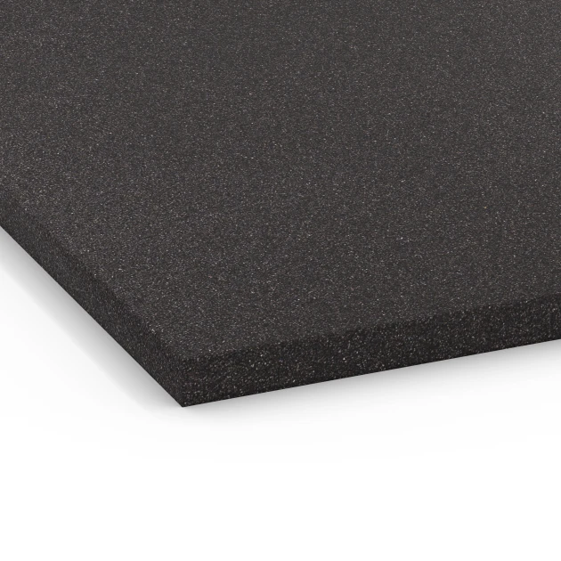 La vue détaillée sur les bords du produit WARCO 6658, Dalle de sous-couche Cl. 1, au format 104 x 104 x 2,7 cm, en couleur Anthracite.