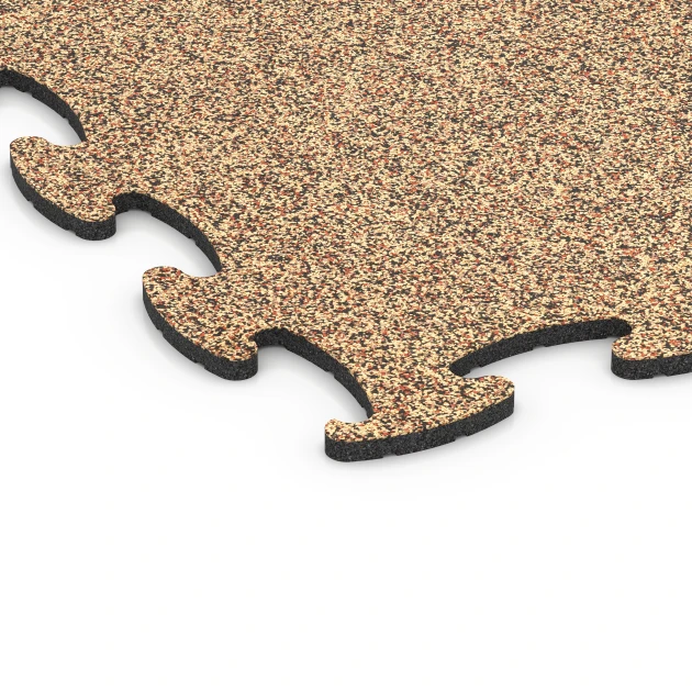 La vue détaillée sur les bords du produit WARCO 6871, Dalle Fitness Max, au format 98 x 98 × 1,8 cm, en couleur Terracotta.