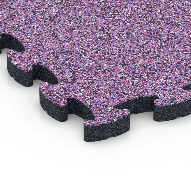 La vue détaillée sur les bords du produit WARCO 6846, Fitness Active dalle, au format 44,6 x 44,6 × 2,8 cm, en couleur Lavande.