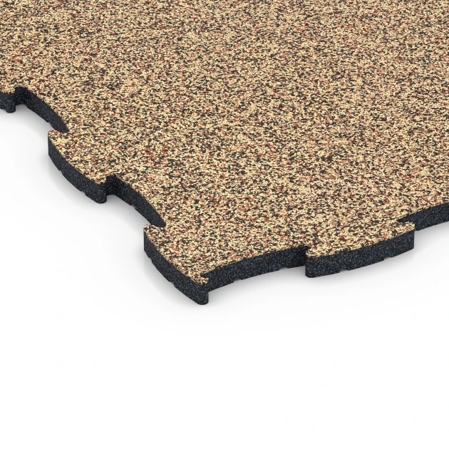La vue détaillée sur les bords du produit WARCO 6853, Fitness Active dalle, au format 97,1 x 97,1 x 2,8 cm, en couleur Terracotta.