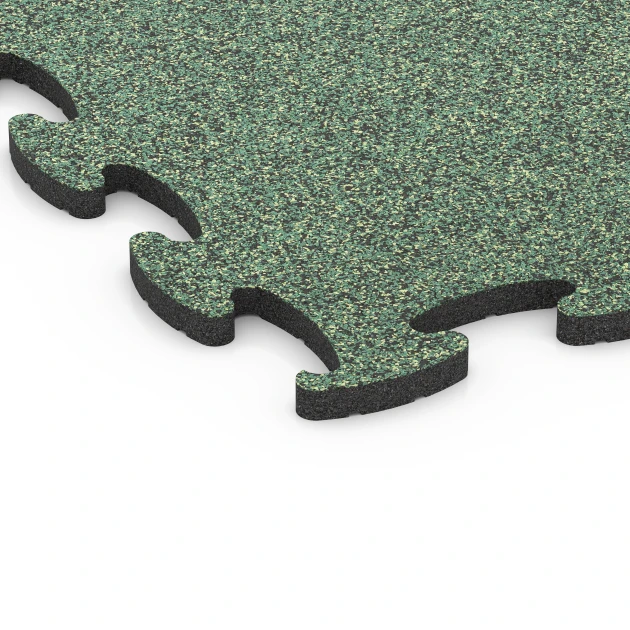 La vue détaillée sur les bords du produit WARCO 6888, Dalle Fitness Max, au format 98 x 98 x 2,8 cm, en couleur Gazon anglais.