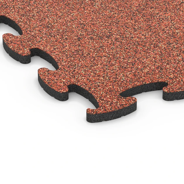 La vue détaillée sur les bords du produit WARCO 6890, Dalle Fitness Max, au format 97,1 x 97,1 x 2,8 cm, en couleur Etna.
