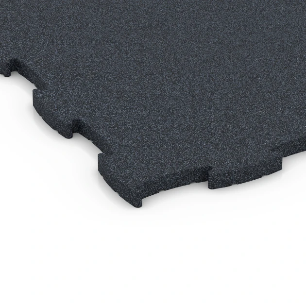La vue détaillée sur les bords du produit WARCO 6963, Fitness Premium sol sportif, au format 99 x 99 x 2,8 cm, en couleur Anthracite.