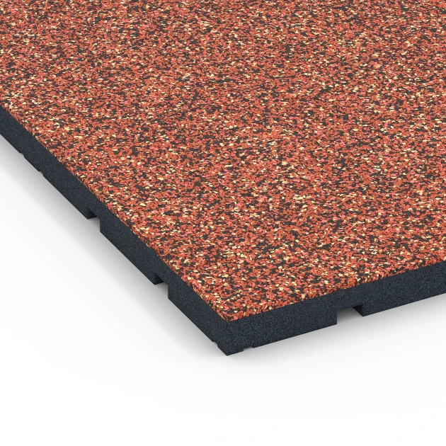 La vue détaillée sur les bords du produit WARCO 7136, Revêtement sportif extérieur, au format 60 x 60 x 3 cm | 0,36 m², en couleur Etna.