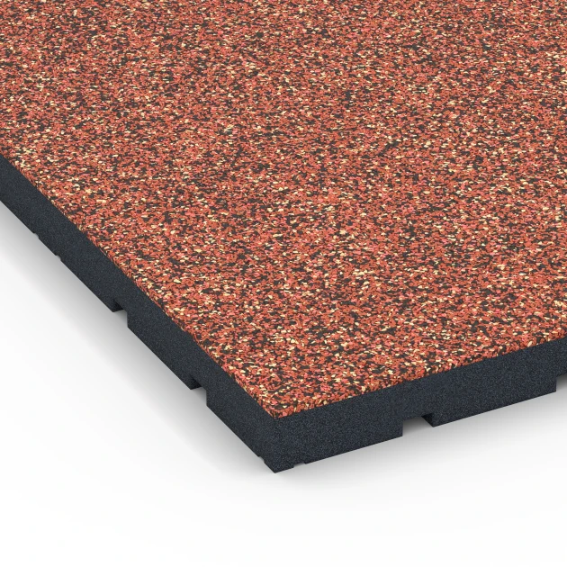 La vue détaillée sur les bords du produit WARCO 7145, Revêtement sportif extérieur, au format 60 x 60 x 4 cm | 0,36 m², en couleur Etna.