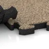 Le gros plan sur le système de connexion des revêtements de sol WARCO 5935 - Revêtement de sol clipsable Indoor en couleur Travertin. Les dimensions 500 x 500 x 40 mm.