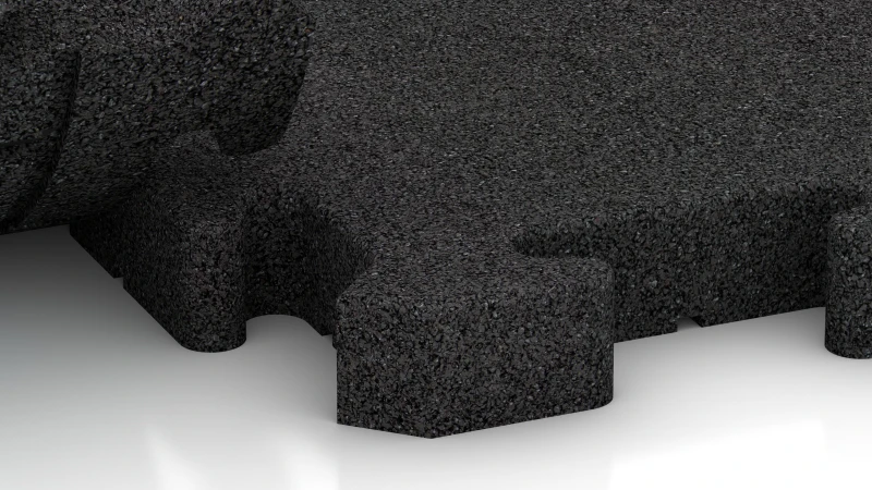 Connexion puzzle avec chanfrein légèrement arrondi