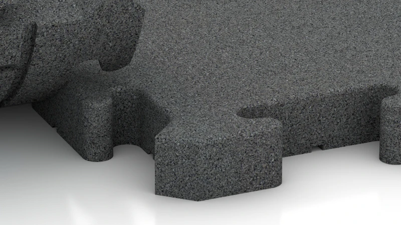 Connexion puzzle avec chanfrein légèrement arrondi