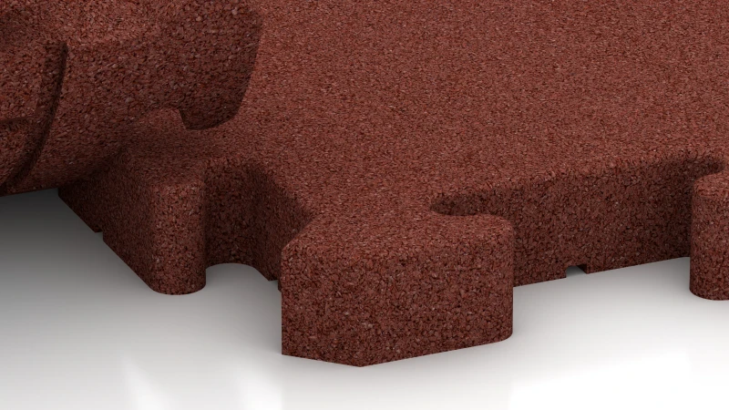 Connexion puzzle avec chanfrein légèrement arrondi