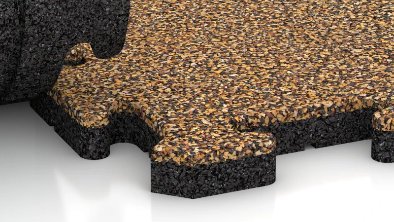 Assemblage puzzle avec chanfrein légèrement arrondi