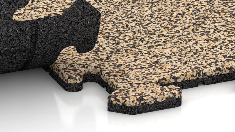 Connexion puzzle avec chanfrein légèrement arrondi