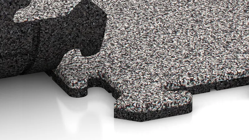 Assemblage puzzle avec chanfrein légèrement arrondi