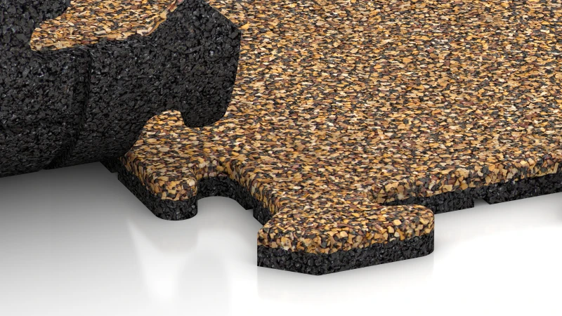 Connexion puzzle avec chanfrein légèrement arrondi