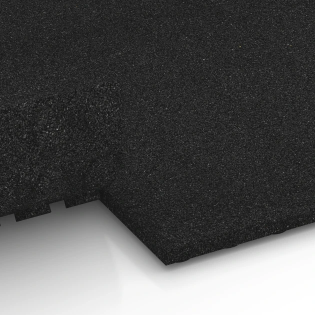 Le gros plan sur le système de connexion des revêtements de sol WARCO 6644 - Stallplatte en couleur Anthracite. Les dimensions 100 x 50 x 3 cm.