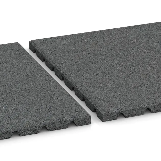 Le gros plan sur le système de connexion des revêtements de sol WARCO 0535 - Carrelage extérieur en couleur Gris ardoise. Les dimensions 500 x 500 x 25 mm.