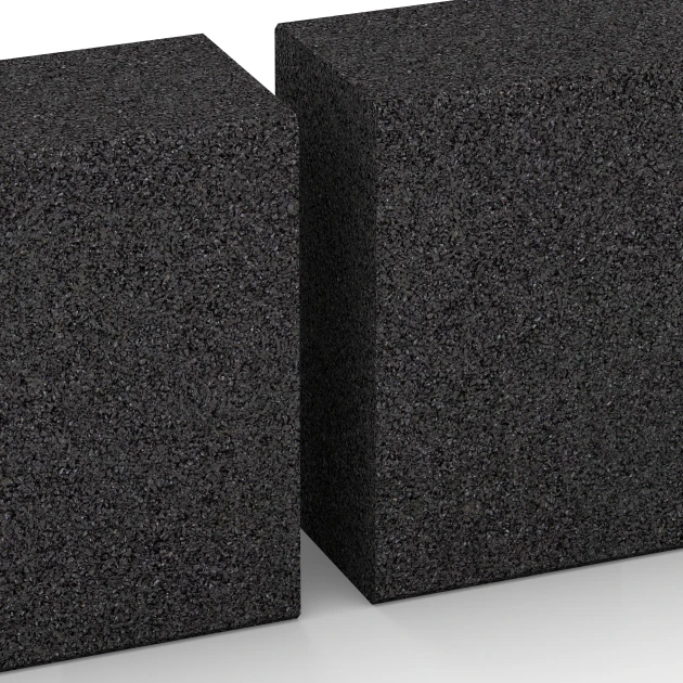 Le gros plan sur le système de connexion des revêtements de sol WARCO 7028 - Bloc de marche en caoutchouc en couleur Anthracite. Les dimensions 100 x 30 x 15 cm.