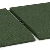 Le gros plan sur le système de connexion des revêtements de sol WARCO 0465 - Dalle de coin (deux côtés biseautés) en couleur Vert gazon. Les dimensions 500 x 500 x 30 mm.